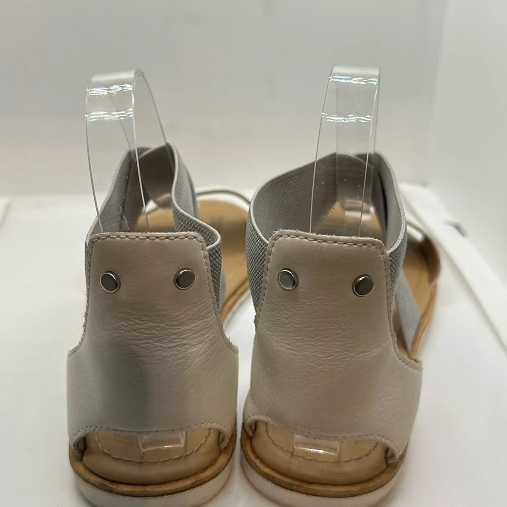 Sorel Silver and White Minimalist Sandals
